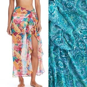 Bleu/rod beattie beach coverup wrap SKIRT size small